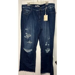 KanCan Women's Straight Leg Jeans - Dark Blue